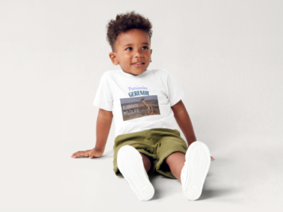 A vendre T-shirt pour enfants , avec flocage de la Gazelle du Patrimoine de Djibouti