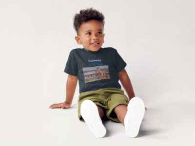A vendre T-shirt pour enfants , avec flocage de la Gazelle du Patrimoine de Djibouti