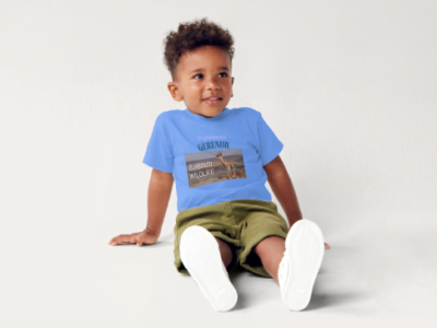A vendre T-shirt pour enfants , avec flocage de la Gazelle du Patrimoine de Djibouti