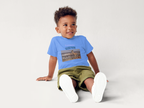 A vendre T-shirt pour enfants , avec flocage de la Gazelle du Patrimoine de Djibouti
