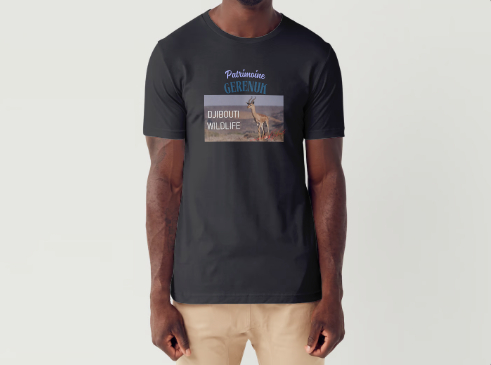 A vendre T-shirt Mix H/F, avec flocage de la Gazelle du Patrimoine de Djibouti