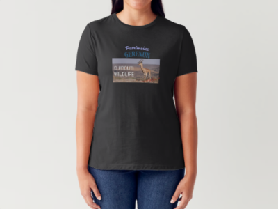 A vendre T-shirt Mix H/F, avec flocage de la Gazelle du Patrimoine de Djibouti