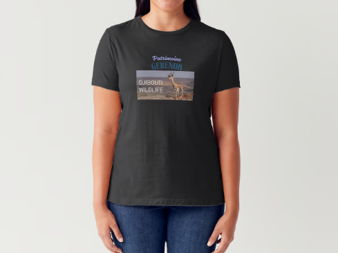 A vendre T-shirt Mix H/F, avec flocage de la Gazelle du Patrimoine de Djibouti