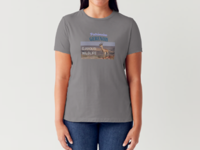 A vendre T-shirt Mix H/F, avec flocage de la Gazelle du Patrimoine de Djibouti