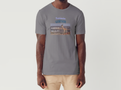 A vendre T-shirt Mix H/F, avec flocage de la Gazelle du Patrimoine de Djibouti