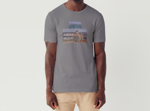 A vendre T-shirt Mix H/F, avec flocage de la Gazelle du Patrimoine de Djibouti